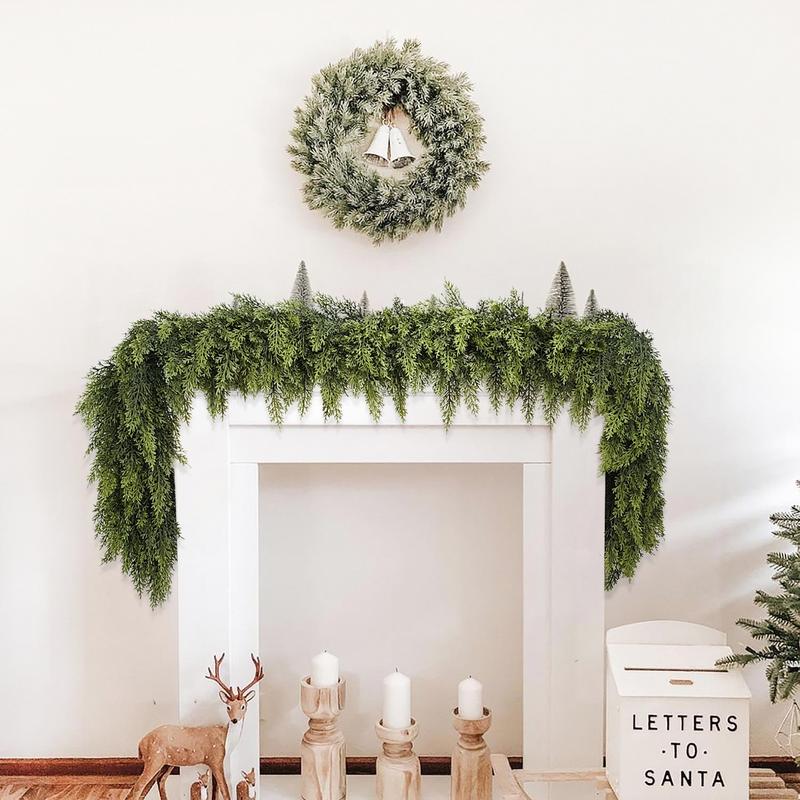 💥6 FT Artificial Cypress Rattan – Real Touch Winter Greenery